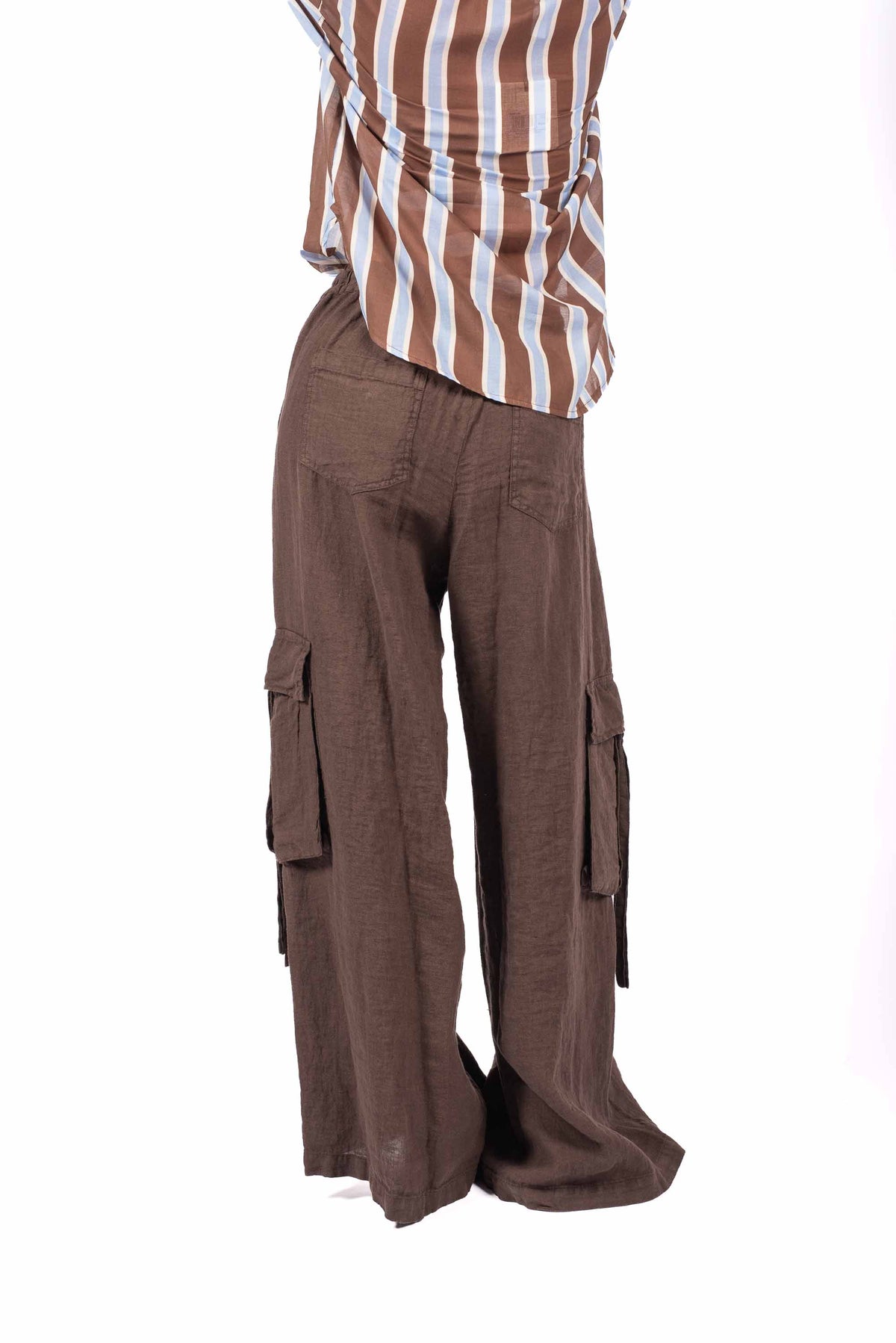 Pantaloni Cargo in Lino donna Tensione in - 3