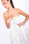 Abito Lungo Ricamato Panna donna Miss love - 3