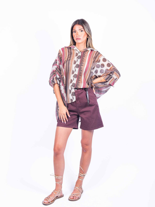 Camicia Oversize Stampata da donna Miss love