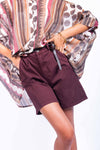 Bermuda Cotton Belt Bordeaux donna Miss love - 1