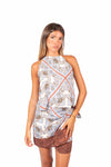 Top Fluido Halter donna Tensione in - 2