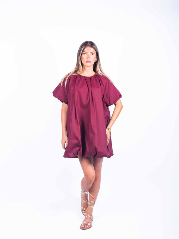 Abito Mini a Palloncino Bordeaux da donna Miss love