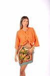 Camicia a Righe Arancio donna Tensione in - 1