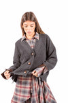 Cardigan Tricot Destrutturato con Dettagli in Ecopelle donna Maryley - 1