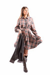 Abito Corto a Quadri Tartan con Drapeggio donna Maryley - 3