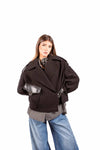 Giacca Corta Nera con Tasca Effetto Pelle donna Maryley - 5