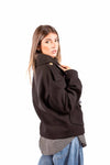 Giacca Corta Nera con Tasca Effetto Pelle donna Maryley - 6
