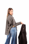 Camicia a Quadri Vichy con Fiore Integrato donna Maryley - 3