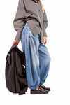 Jeans Barrel Fit con  Fondo Elasticizzato donna Maryley - 2