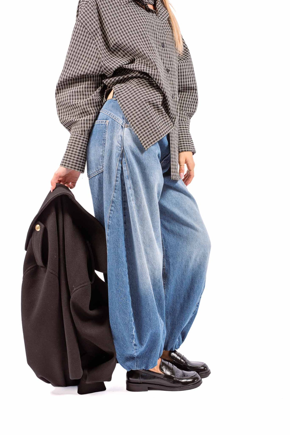 Jeans Barrel Fit con  Fondo Elasticizzato donna Maryley - 2