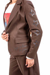 Blazer Sartoriale Cioccolato con Stampe donna Maryley - 5