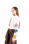 T-Shirt Maniche Lunghe con Stampe Bianca donna Maryley - 2