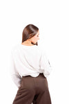 T-Shirt Maniche Lunghe con Stampe Bianca donna Maryley - 3