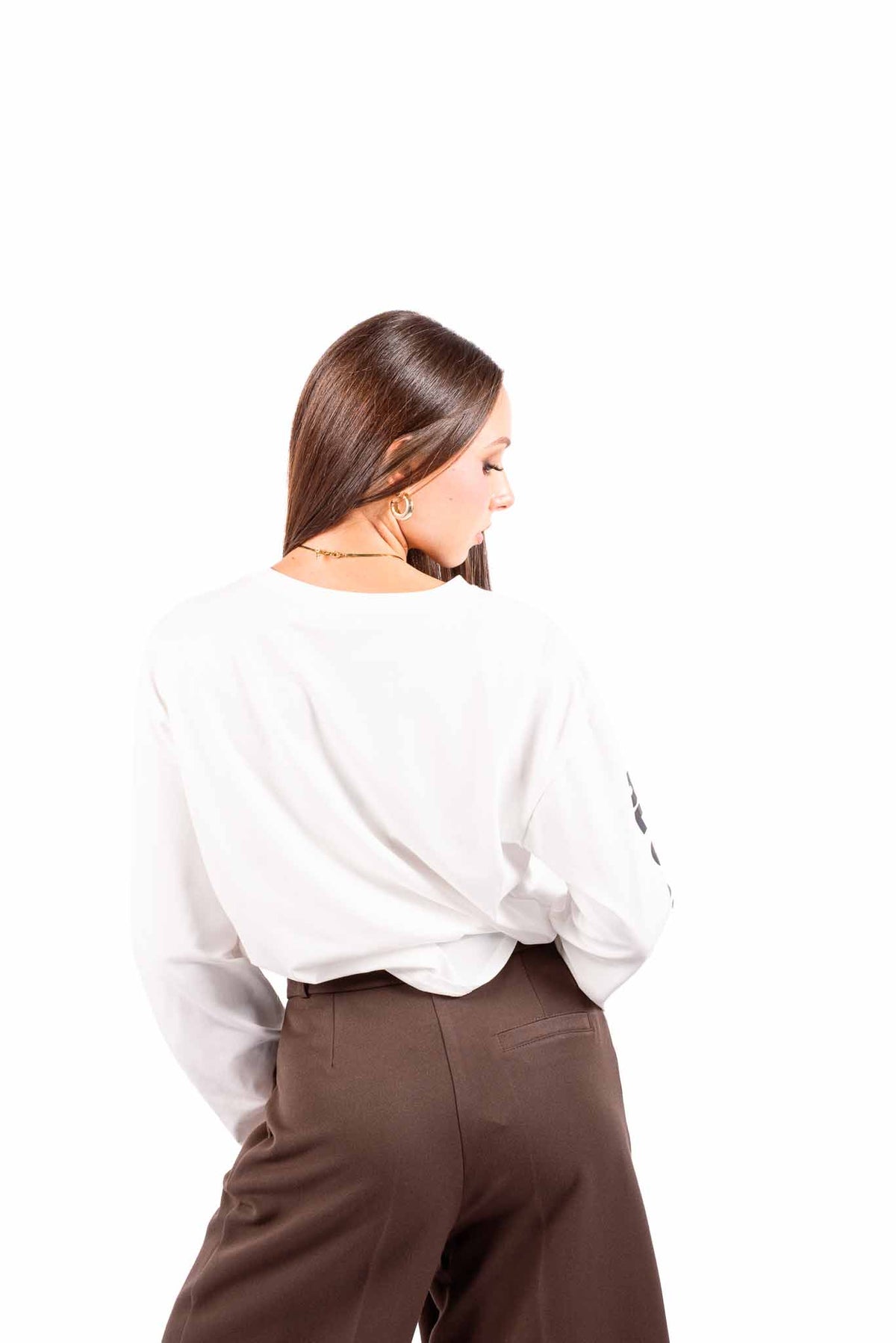 T-Shirt Maniche Lunghe con Stampe Bianca donna Maryley - 3