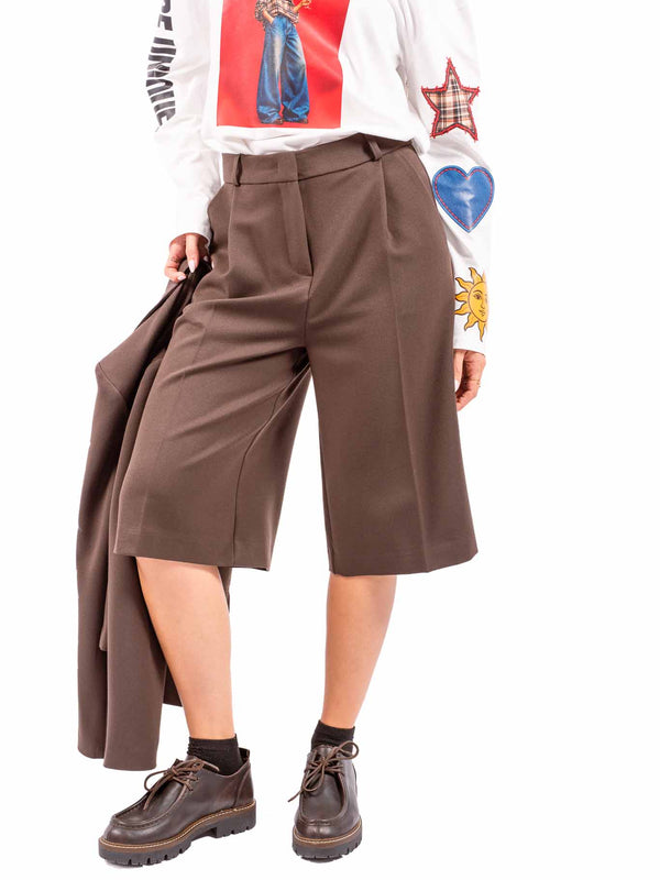 Bermuda Sartoriali con Pinces Cioccolato da donna Maryley