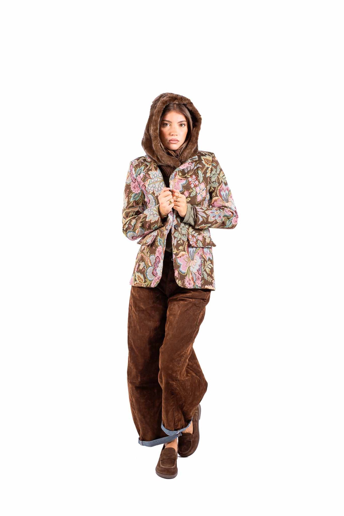 Blazer in Tessuto Jacquard Floreale donna Miss love - 2