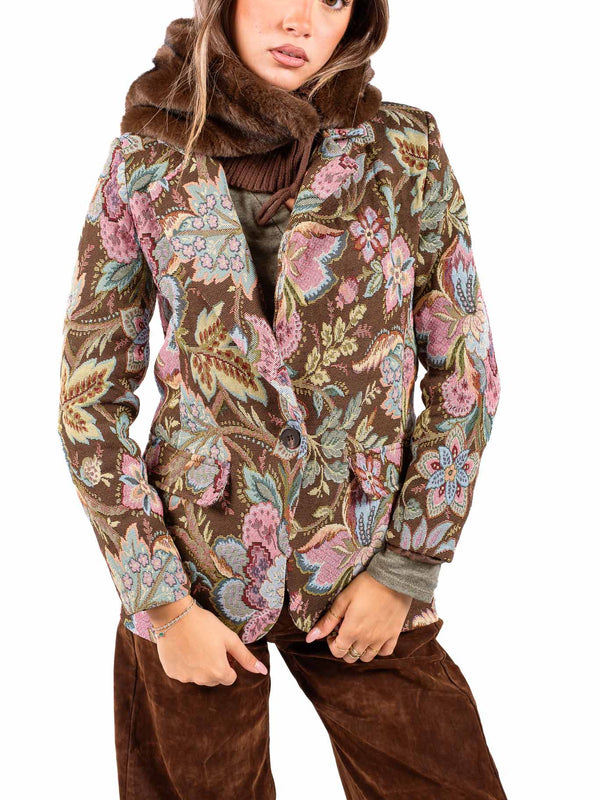 Blazer in Tessuto Jacquard Floreale da donna Miss love