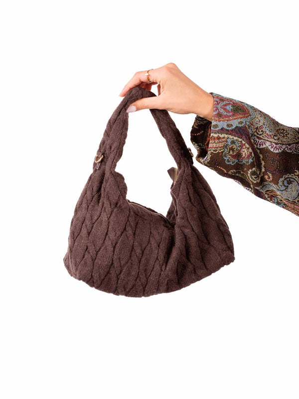 Borsa Hobo a Spalla in Maglia da donna Miss love