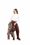 Maglia Crop Bianca a Maniche Lunghe donna Miss love - 1