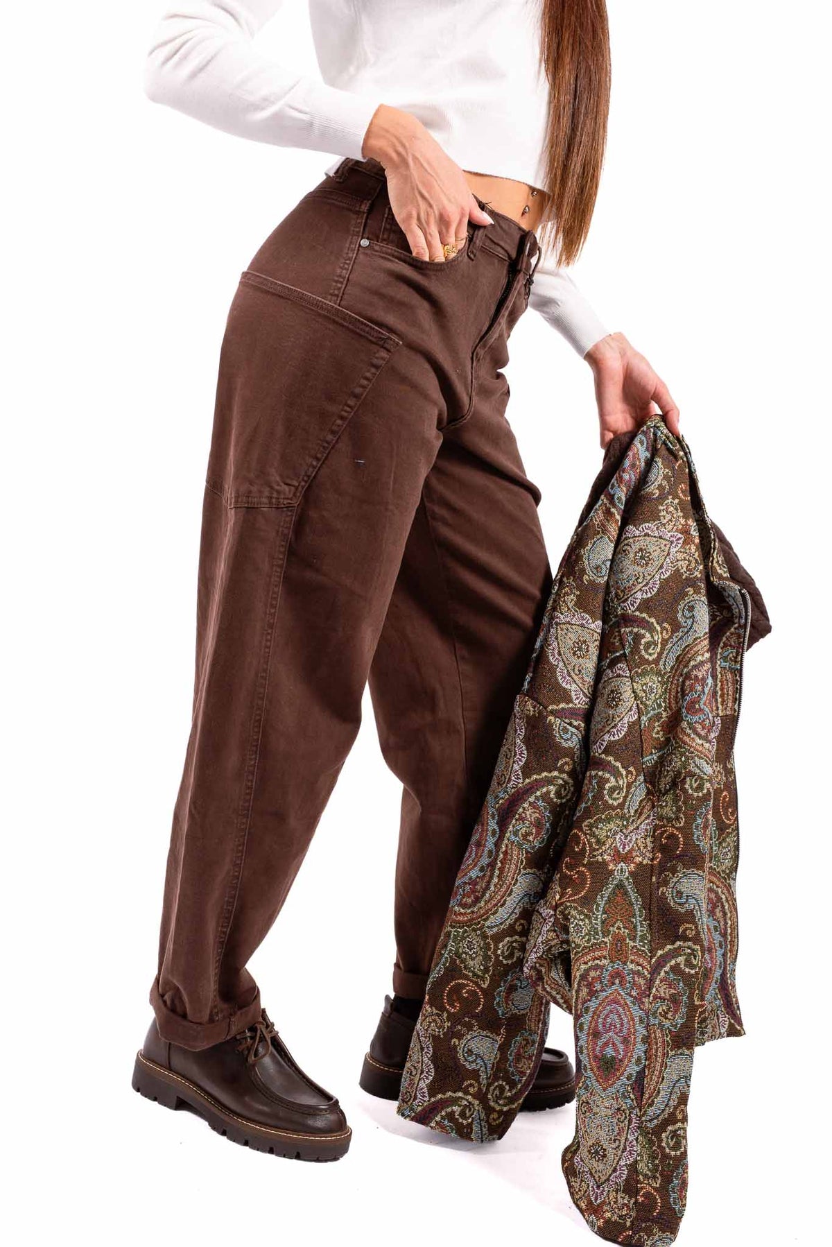 Pantaloni Cargo Slim Fit Cioccolato donna Miss love - 3