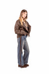 Giubbino Barn Marrone in Tessuto Spalmato con Colletto in Velluto donna Miss love - 5