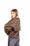 Giubbino Barn Marrone in Tessuto Spalmato con Colletto in Velluto donna Miss love - 6