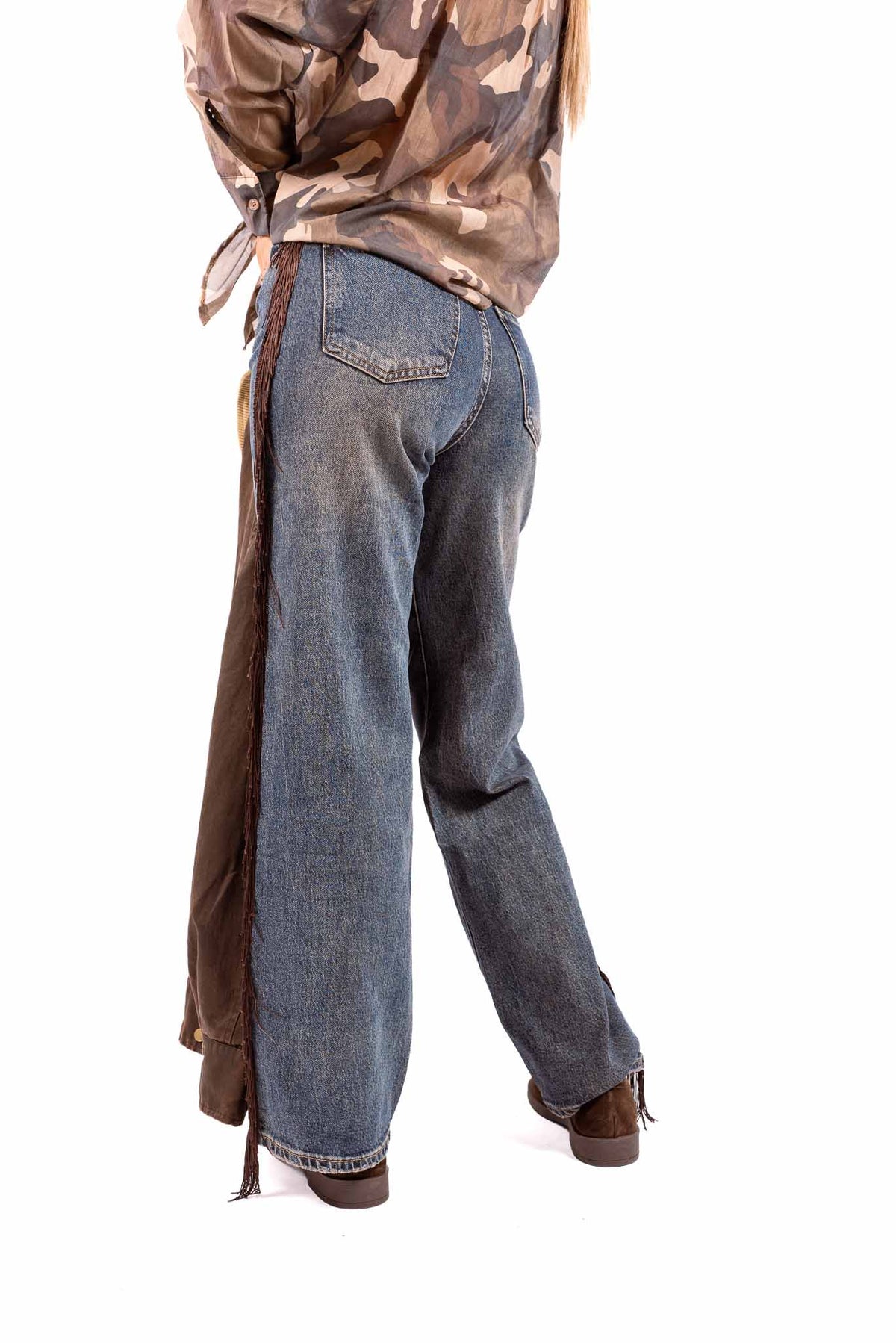 Jeans in Denim Washed con Frange Laterali donna Miss love - 2