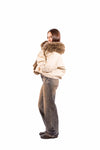 Giubbino Beige con Dettagli in Ecopelliccia donna Miss love - 5