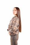 Camicia a Quadri Tartan con Taschino Paillettes donna Miss love - 2