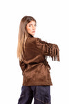 Giacca Marrone con Frange donna Miss love - 2