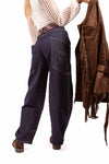 Jeans Barrel Fit Lavaggio Scuro con Cinta/Cravatta Integrata donna Miss love - 2