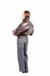 Bomber in Ecopelle Marrone donna Miss love - 2