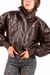 Bomber in Ecopelle Marrone donna Miss love - 1
