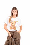 T-Shirt Bianca con Stampa e Applicazioni donna Miss love - 4