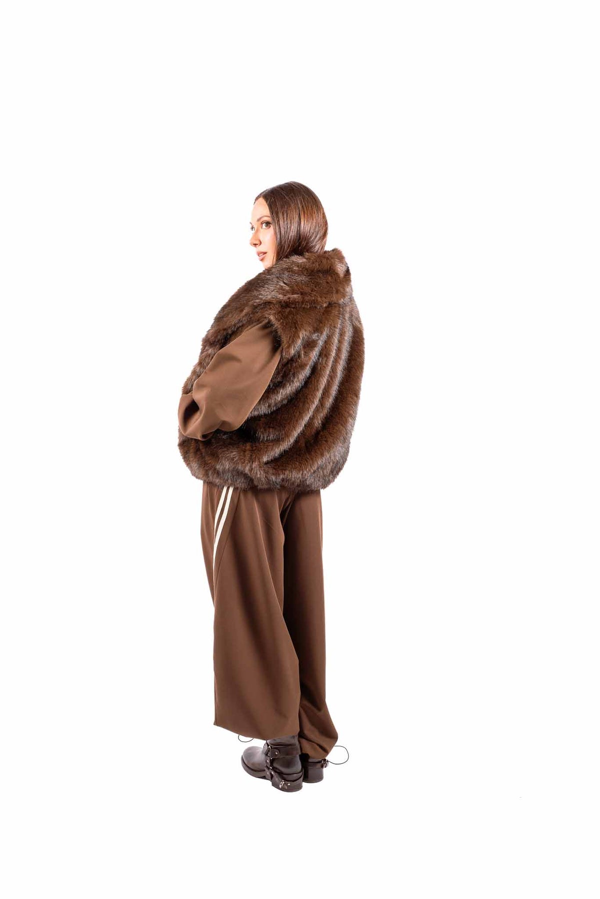 Gilet in Ecopelliccia Cioccolato Reversibile donna Miss love - 4