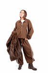Giacca Zip Sport-Chic Marrone con Bande donna Miss love - 4