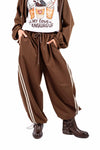 Pantaloni Jogger Cioccolato con Bande donna Miss love - 1