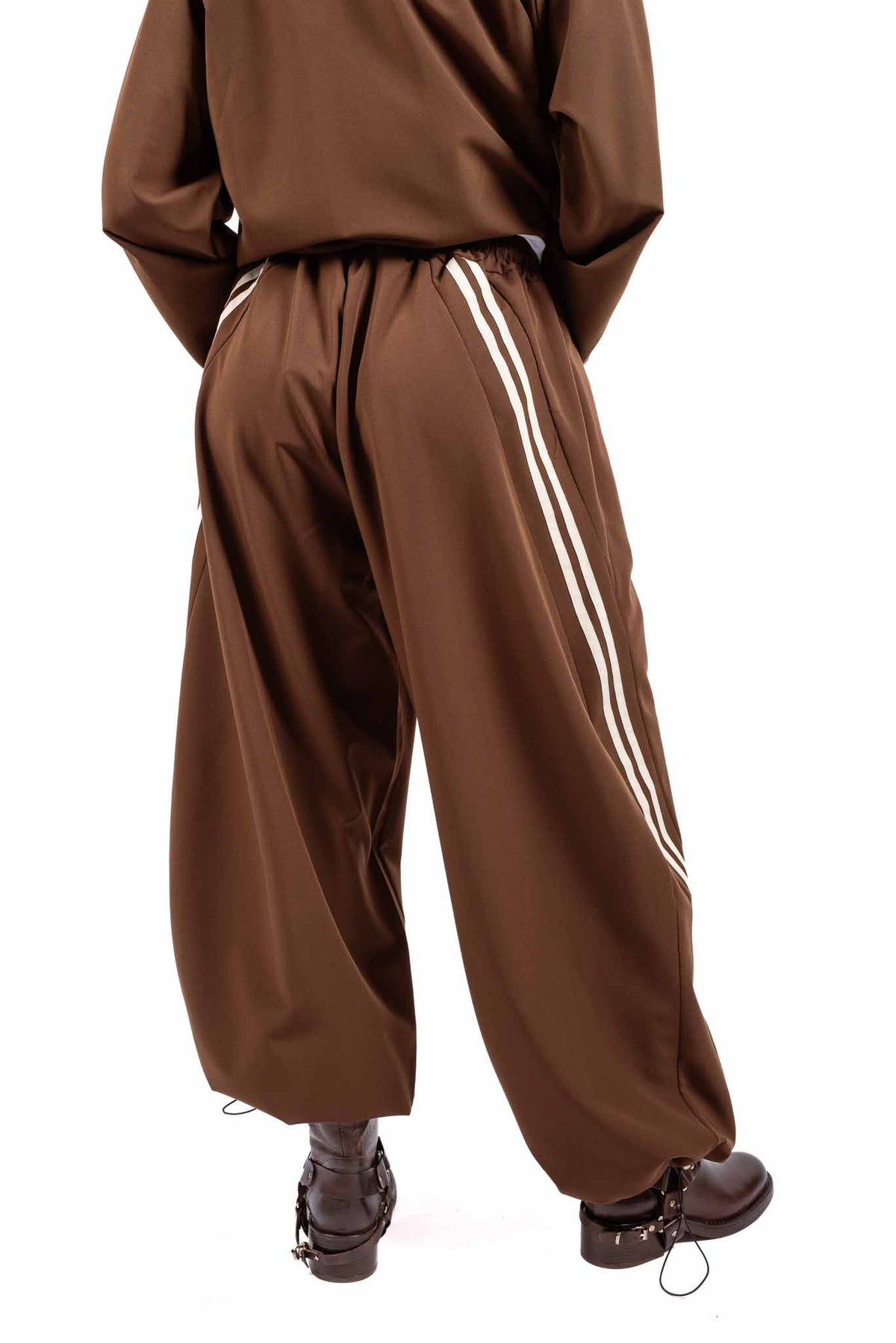 Pantaloni Jogger Cioccolato con Bande donna Miss love - 3