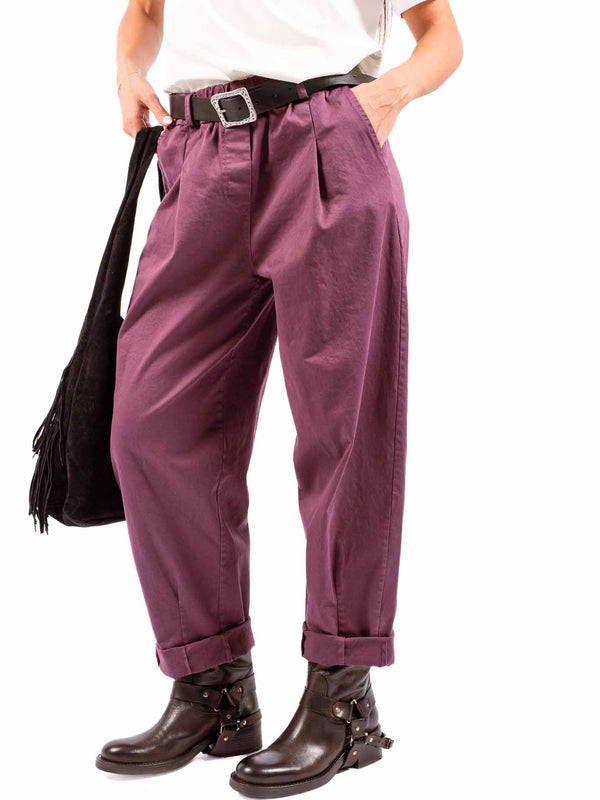 Pantaloni con Pinces e Cintura Bordeaux da donna Miss love