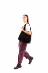 Borsa Hobo in Suede Nera con Frange donna Miss love - 3