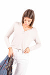 Maglia Henley Beige Mezza Bottoniera donna Miss love - 1