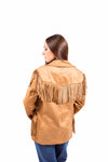 Giacca Western in Suede Cammello con Frange donna Miss love - 4