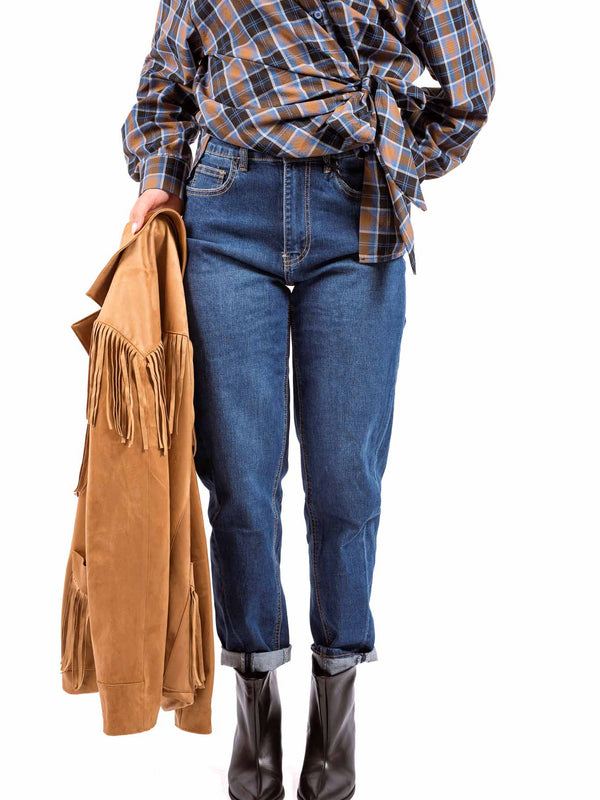 Jeans Regular Fit con Risvolto da donna Miss love