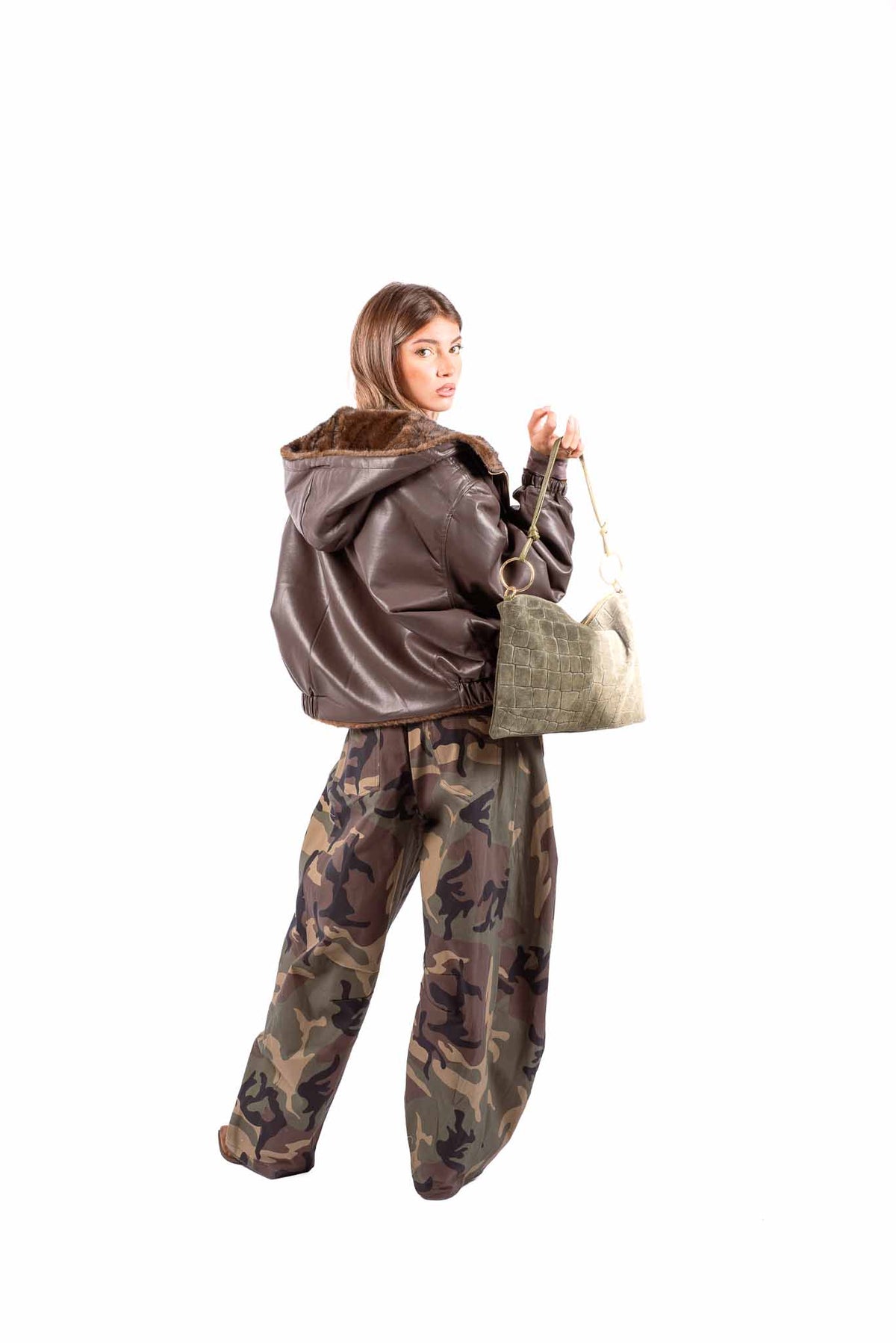 Pantaloni Barrel Fit Camouflage donna Miss love - 5