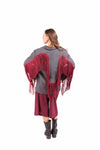 Blazer Sartoriale Grigio con Frange Bordeaux donna Tensione in - 6