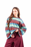 Maglia Maniche Lunghe a Righe Multicolor donna Tensione in - 1