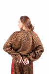 Bomber Animalier con Bande Rosse donna Tensione in - 2