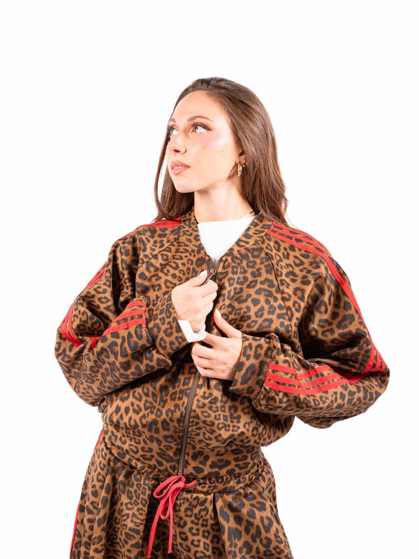 Bomber Animalier con Bande Rosse da donna Tensione in