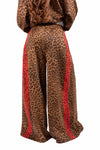 Pantaloni Jogger Animalier con Bande Rosse donna Tensione in - 4