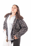 Giacca a Quadri con Collo in Ecopelliccia donna Miss love - 1